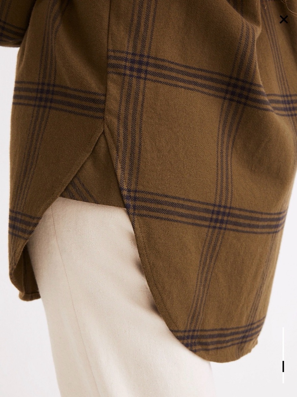 NWT Madewell Flannel Oversized Ex-Boyfriend Tunic Shirt in Windowpane - XL - Picture 7 of 7